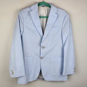 Banana Republic Tailored Fit Linen Cotton Suit Jacket Blue 38S